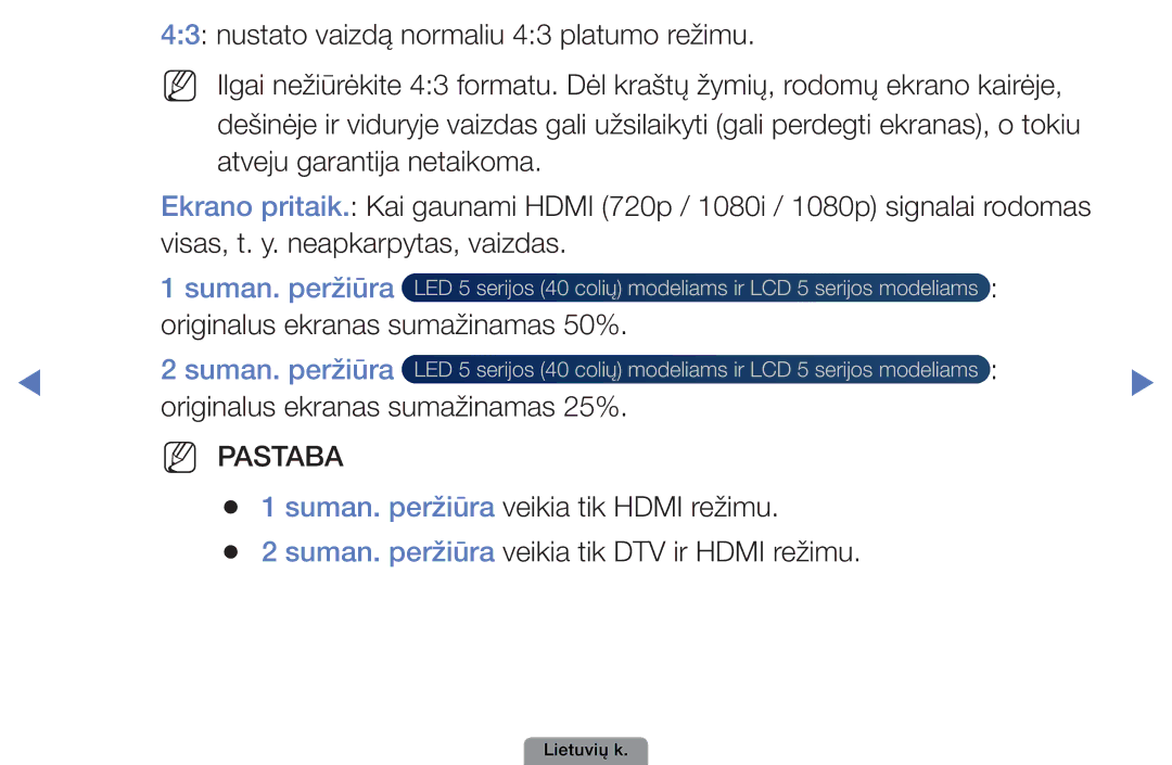 Samsung UE32D4003BWXBT, UE26D4003BWXBT, UE40D5003BWXBT manual Suman. peržiūra 