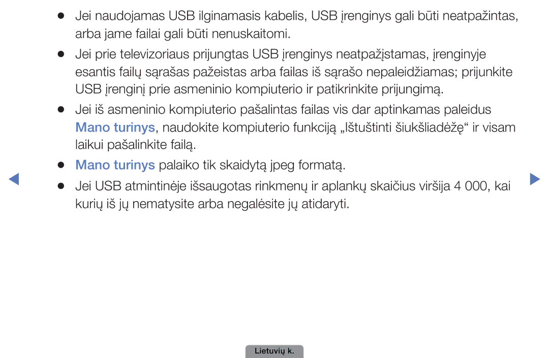 Samsung UE40D5003BWXBT, UE32D4003BWXBT, UE26D4003BWXBT manual Kurių iš jų nematysite arba negalėsite jų atidaryti 