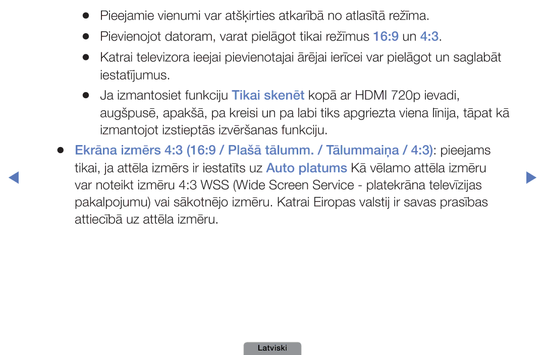 Samsung UE40D5003BWXBT, UE32D4003BWXBT, UE26D4003BWXBT manual Latviski 