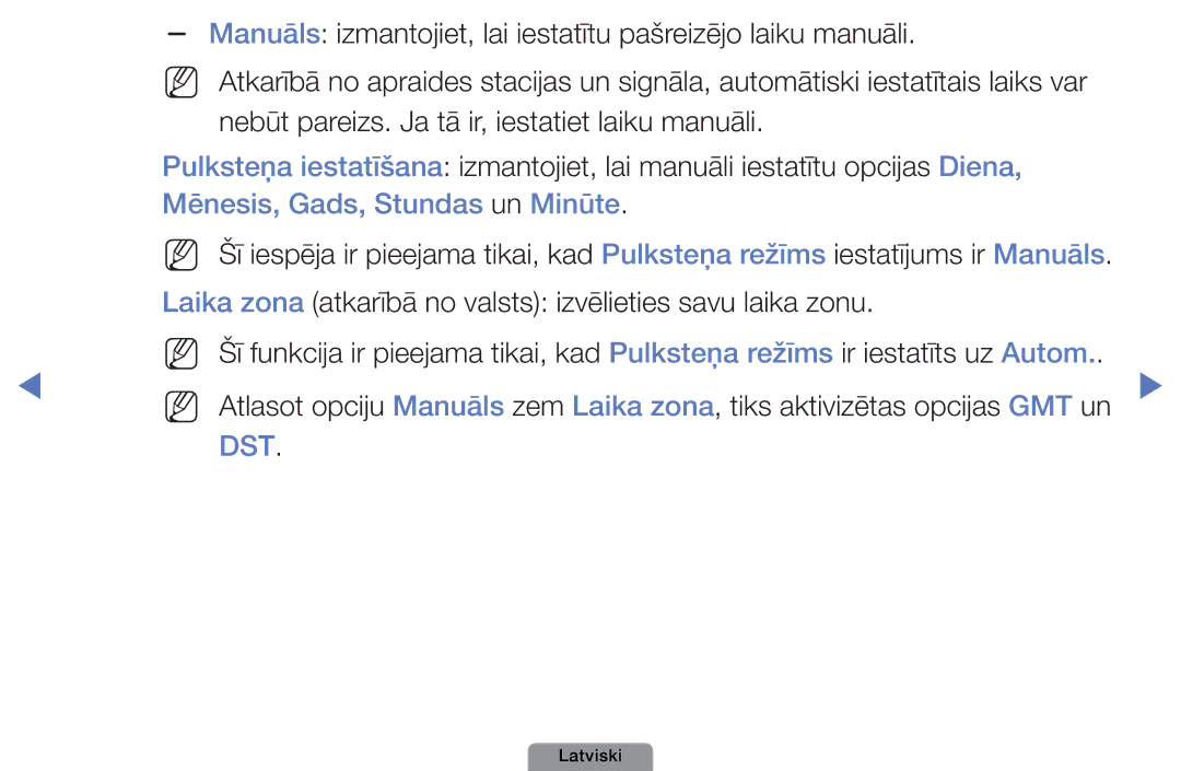 Samsung UE32D4003BWXBT manual Manuāls izmantojiet, lai iestatītu pašreizējo laiku manuāli, Mēnesis, Gads, Stundas un Minūte 