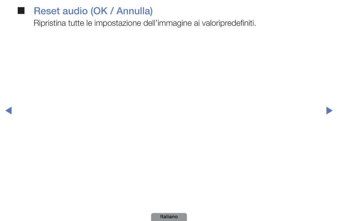 Samsung UE26D4003BWXZT, UE32D4003BWXXH, UE32D4003BWXZG, UE32D4003BWXXC, UE32D4003BWXZF manual Reset audio OK / Annulla 