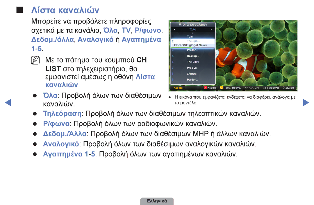 Samsung UE19D4003BWXXH, UE32D4003BWXXH, UE40D5003BWXXH manual Λίστα καναλιών, Δεδομ./άλλα, Αναλογικό ή Αγαπημένα, Καναλιών 