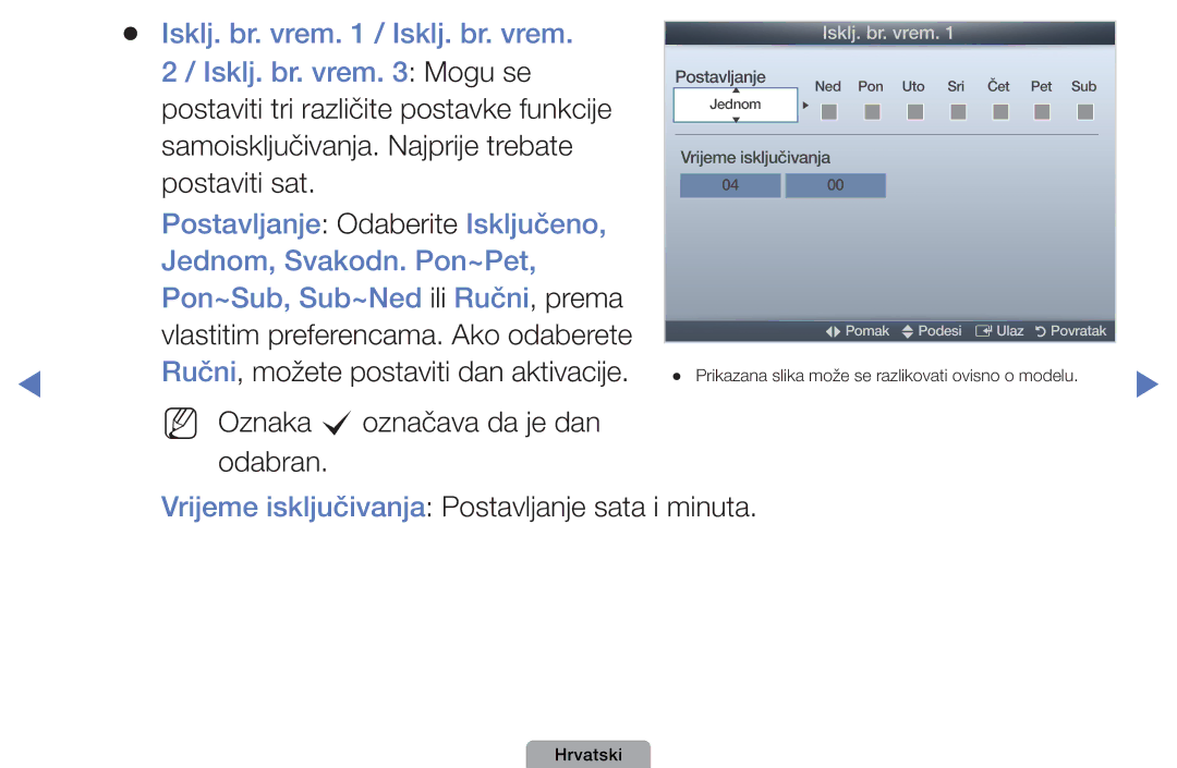 Samsung UE22D5003BWXXH, UE32D4003BWXXH, UE40D5003BWXXH manual Isklj. br. vrem / Isklj. br. vrem, Isklj. br. vrem Mogu se 