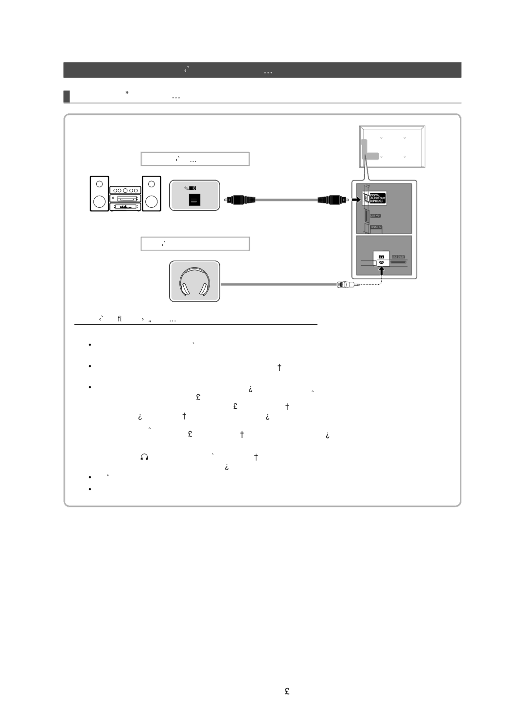 Samsung UE32D4000NWXXC, UE32D4010NWXXC, UE32D4020NWXXH manual Ligação a um PC e a um dispositivo áudio, Ligação de áudio 