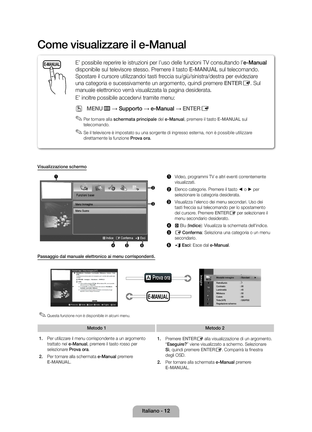 Samsung UE32D4000NWXXN, UE32D4010NWXZG, UE32D4000NWXZG manual Manuale elettronico verrà visualizzata la pagina desiderata 