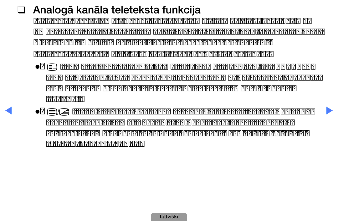 Samsung UE27D5000NWXBT, UE32D5000PWXBT, UE22D5010NWXBT, UE37D5000PWXBT, UE19D4000NWXBT Analogā kanāla teleteksta funkcija 