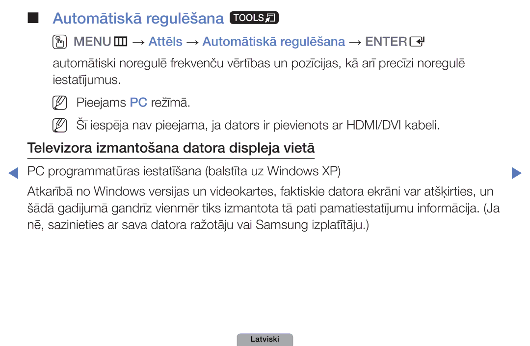 Samsung UE22D5000NWXBT, UE32D5000PWXBT manual Automātiskā regulēšana t, OOMENUm → Attēls → Automātiskā regulēšana → Entere 