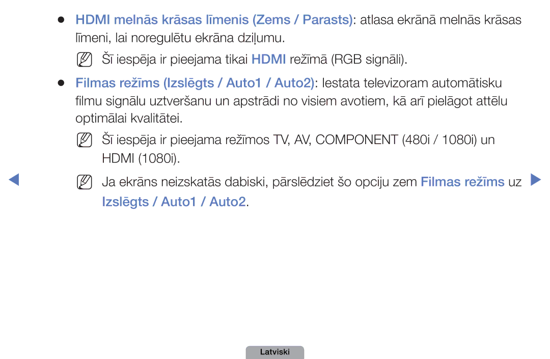 Samsung UE19D4000NWXBT, UE32D5000PWXBT, UE22D5010NWXBT manual NN Šī iespēja ir pieejama tikai Hdmi režīmā RGB signāli 