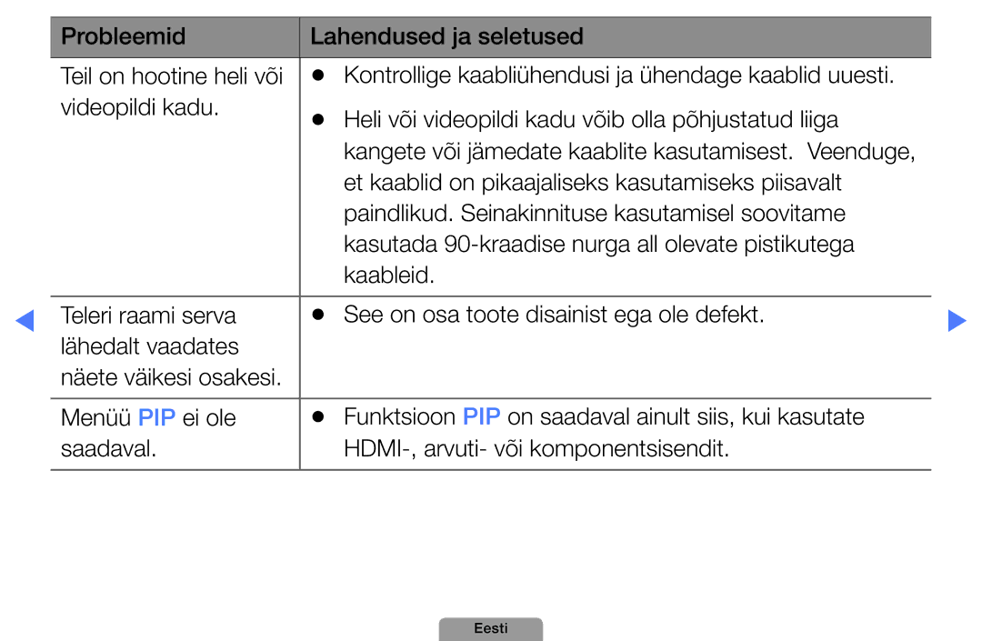 Samsung UE22D5000NWXBT, UE32D5000PWXBT, UE22D5010NWXBT, UE37D5000PWXBT, UE27D5000NWXBT manual Teil on hootine heli või 