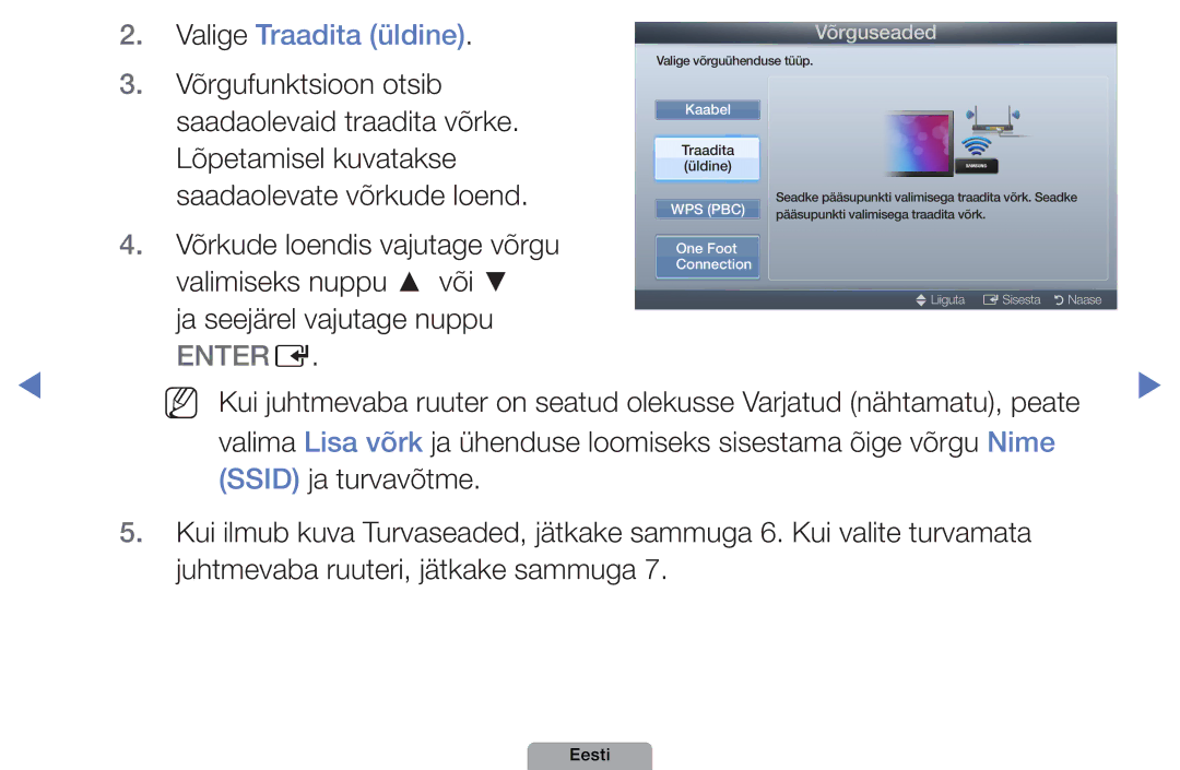 Samsung UE40D5000PWXBT Võrgufunktsioon otsib, Lõpetamisel kuvatakse, Võrkude loendis vajutage võrgu, Valimiseks nuppu või 