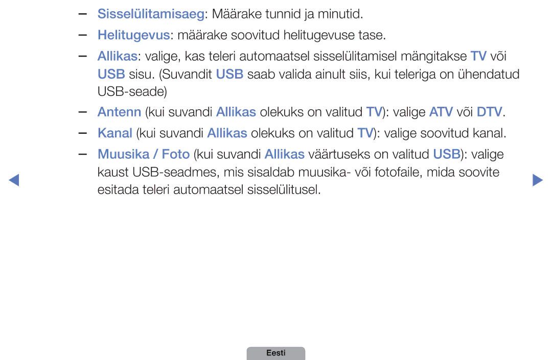 Samsung UE32D5000PWXBT, UE22D5010NWXBT, UE37D5000PWXBT, UE27D5000NWXBT, UE19D4000NWXBT, UE32D4000NWXBT, UE40D5000PWXBT Eesti 