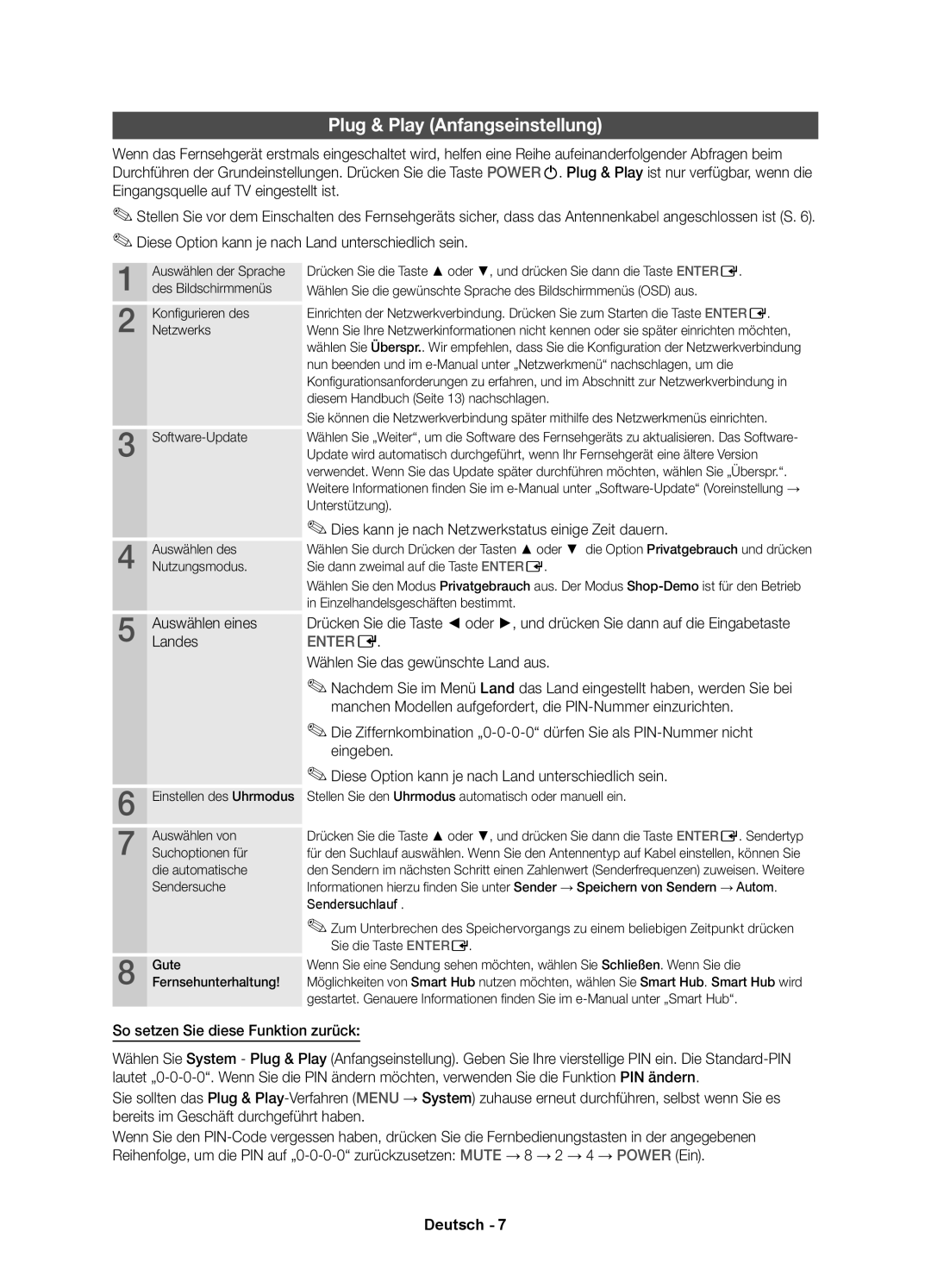 Samsung UE37D6100SPXZT, UE32D6100SPXZT Plug & Play Anfangseinstellung, Dies kann je nach Netzwerkstatus einige Zeit dauern 