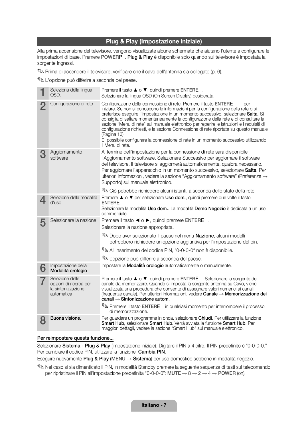 Samsung UE55D6100SPXZT, UE32D6100SPXZT Plug & Play Impostazione iniziale, Seleziona della lingua, Configurazione di rete 