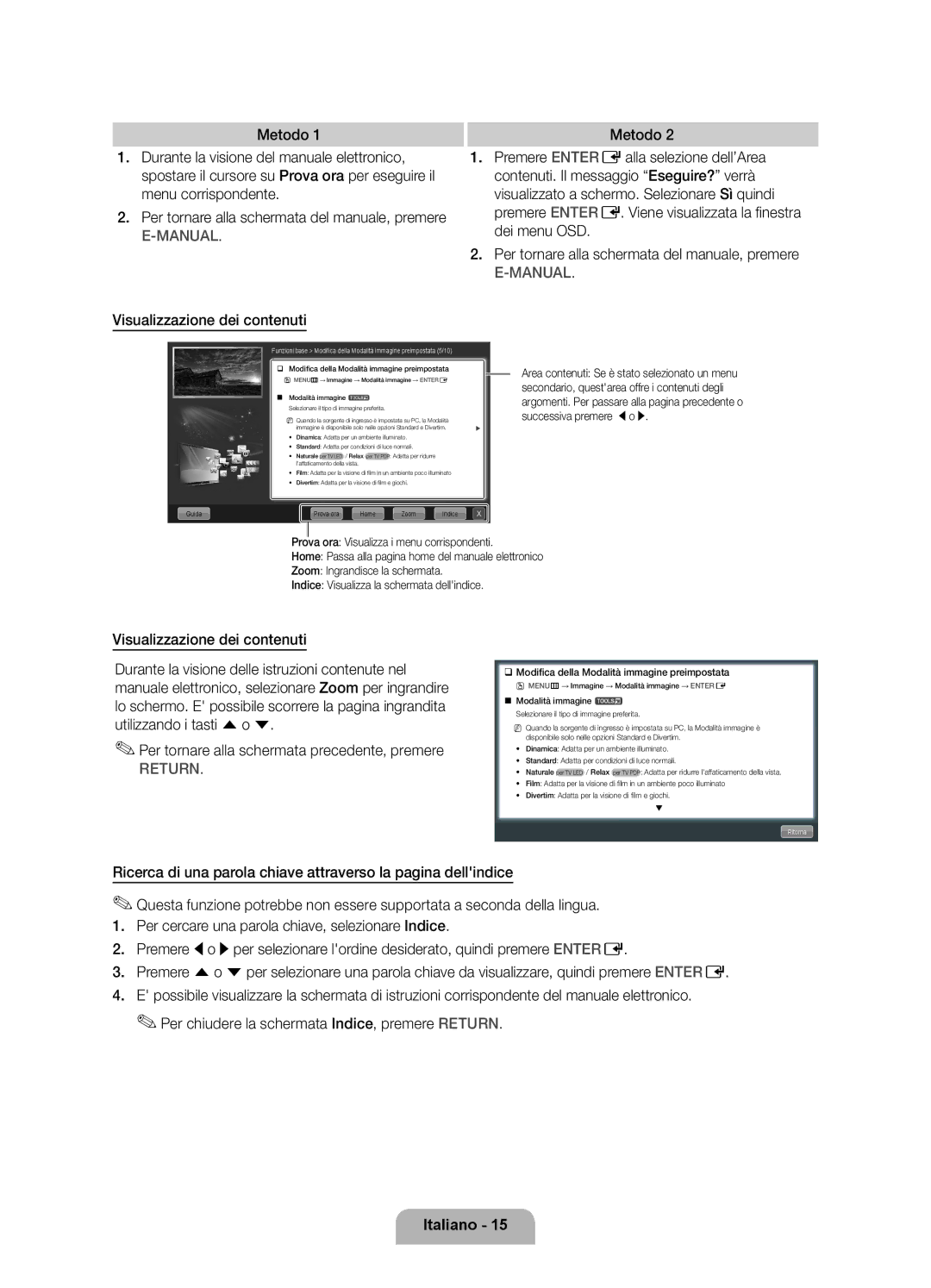 Samsung UE37D6100SPXZT, UE32D6100SPXZT, UE55D6100SPXZT, UE46D6100SPXZT manual ‰‰Modifica della Modalità immagine preimpostata 