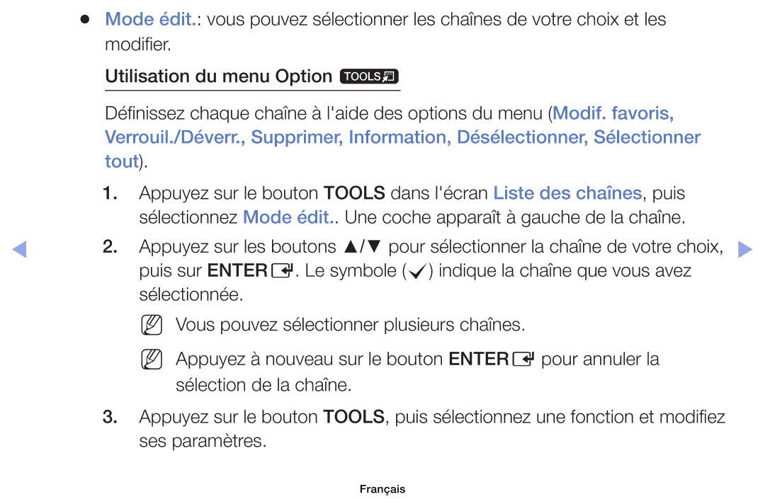 Samsung UE40EH6030WXZF, UE32EH4003WXZF, UE39EH5003WXZF, UE46EH6030WXZF, UE32EH6030WXZF manual Français 