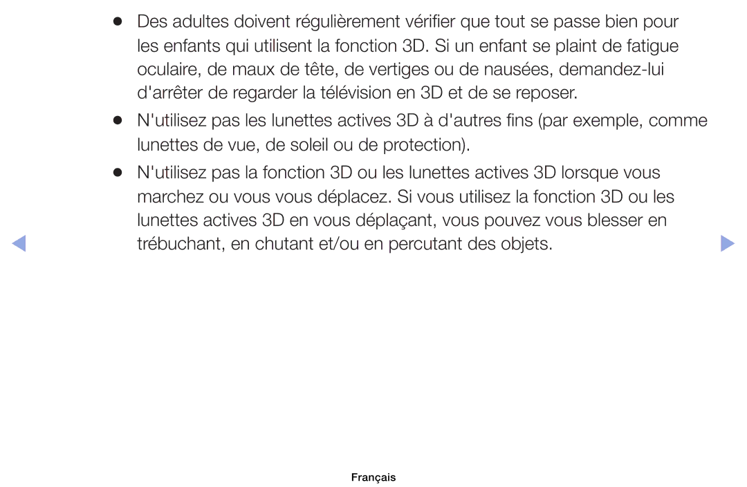 Samsung UE40EH6030WXZF, UE32EH4003WXZF manual Pour, Darrêter de regarder la télévision en 3D et de se reposer, Comme 