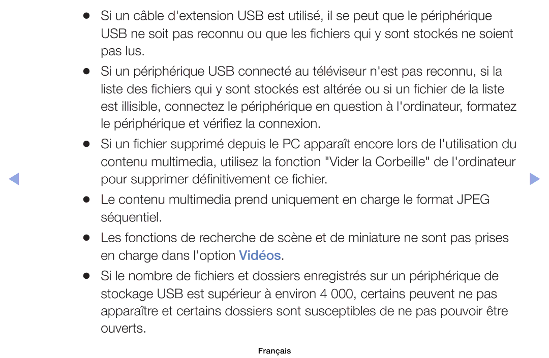 Samsung UE39EH5003WXZF, UE32EH4003WXZF manual Qui y sont stockés ne soient, Le périphérique et vérifiez la connexion 