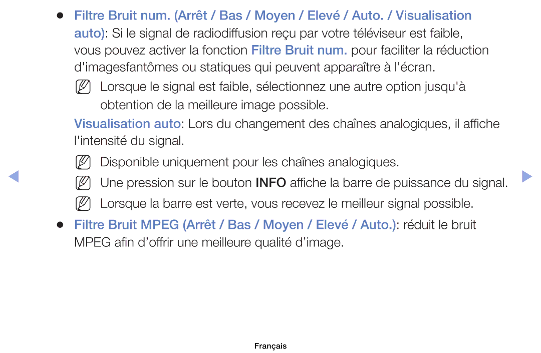 Samsung UE39EH5003WXZF, UE32EH4003WXZF, UE40EH6030WXZF, UE46EH6030WXZF manual Mpeg afin d’offrir une meilleure qualité d’image 