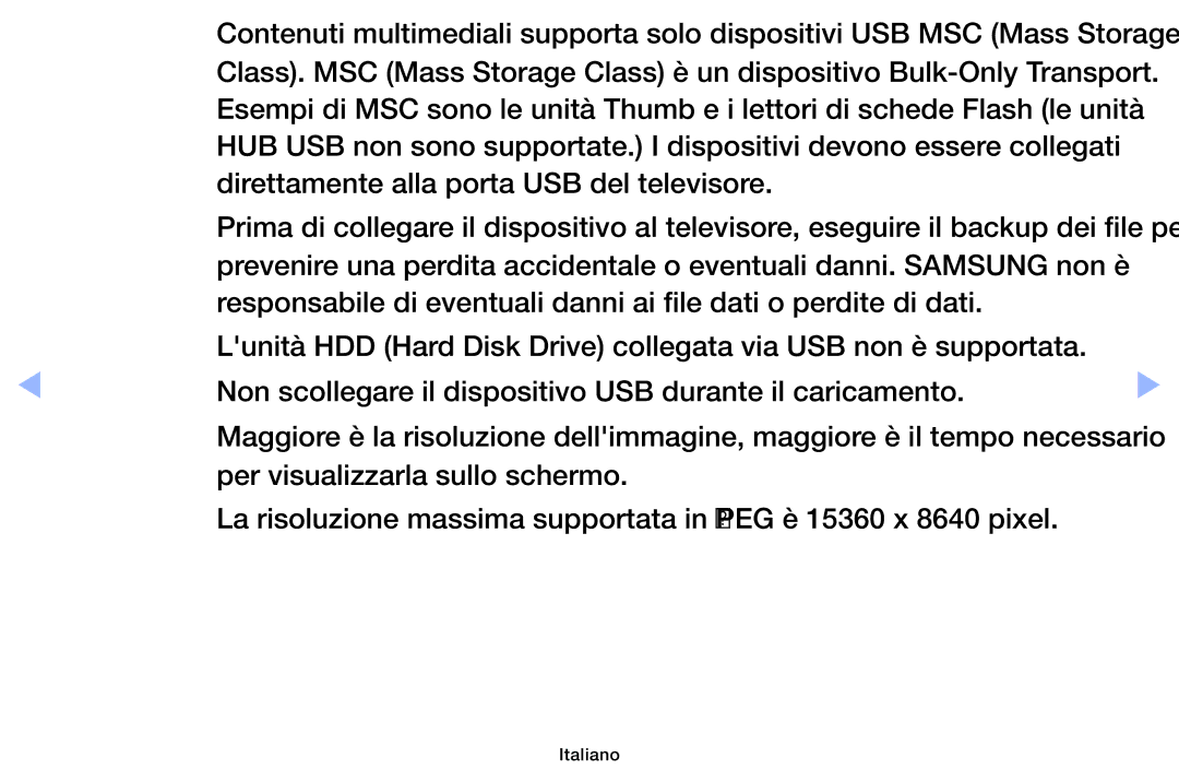 Samsung UE32EH5000WXZT, UE32EH5000WXXH, UE32EH4000WXZT, UE19ES4000WXZT manual Direttamente alla porta USB del televisore, Per 