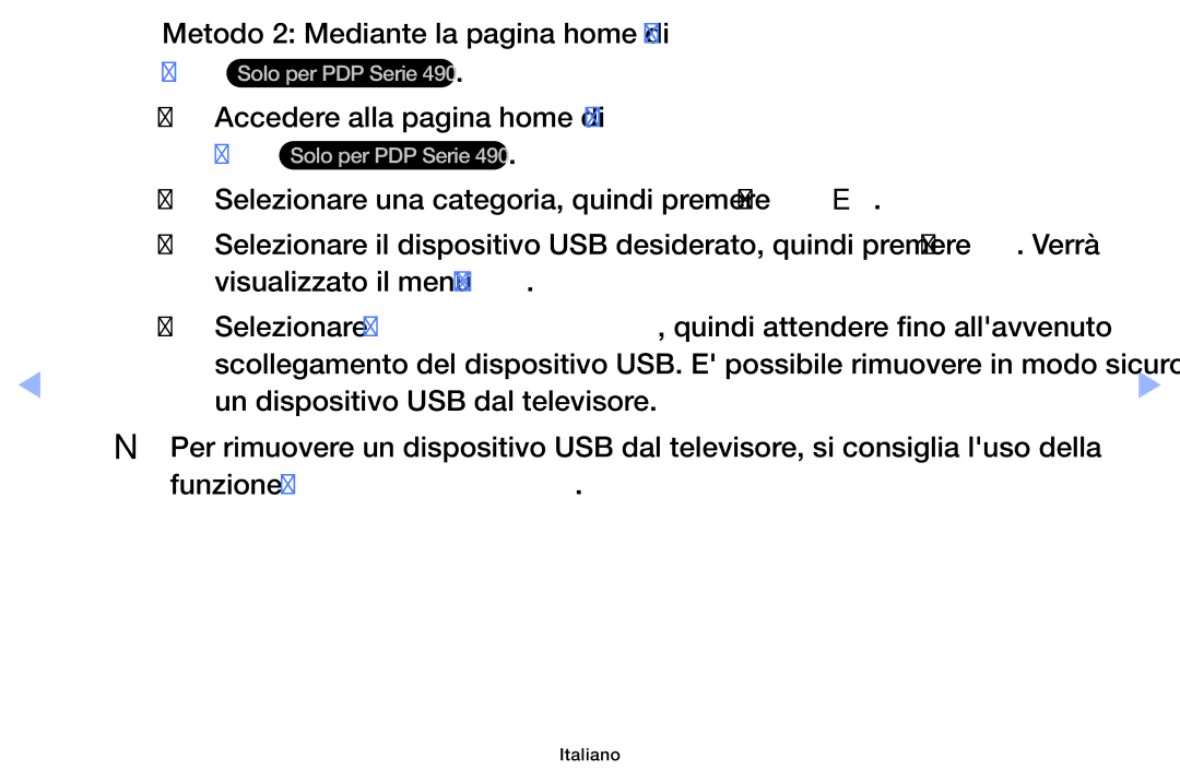 Samsung UE40EH5000WXZT, UE32EH5000WXXH, UE32EH5000WXZT manual Metodo 2 Mediante la pagina home di Media Play / AllShare 