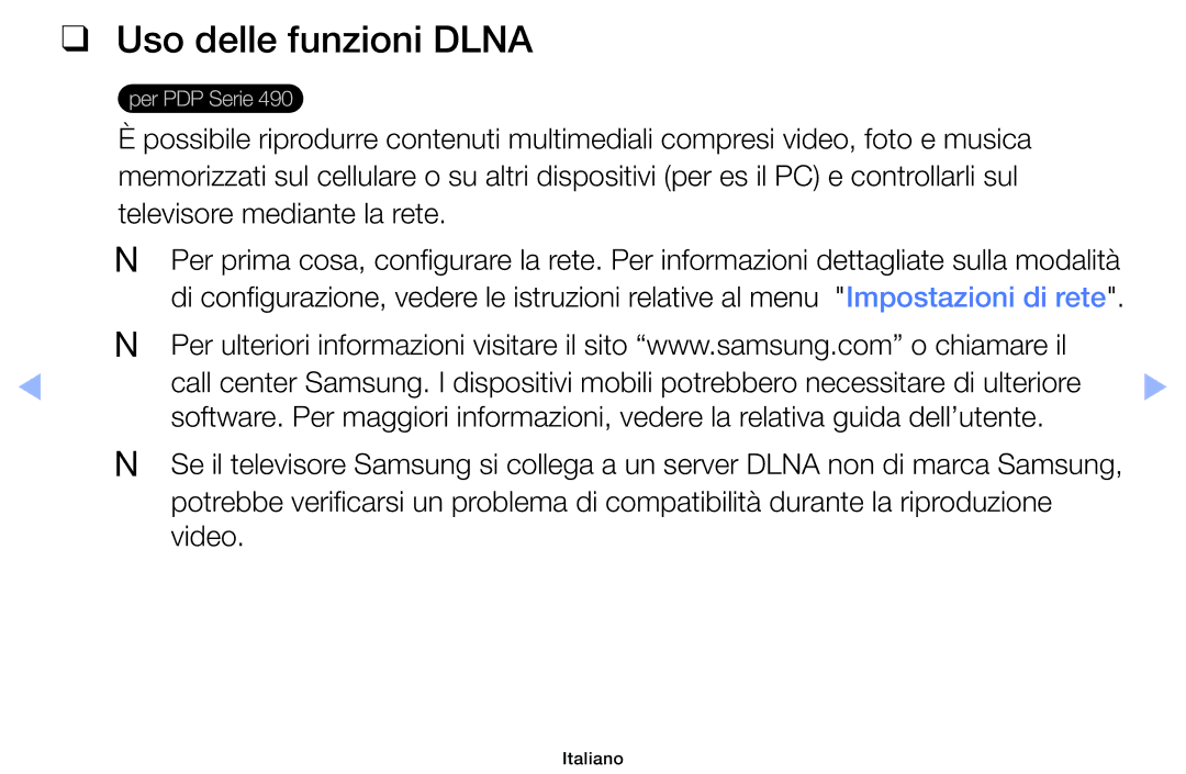 Samsung UE26EH4000WXZT, UE32EH5000WXXH, UE32EH5000WXZT, UE32EH4000WXZT, UE19ES4000WXZT, UE60EH6000SXZT Uso delle funzioni Dlna 