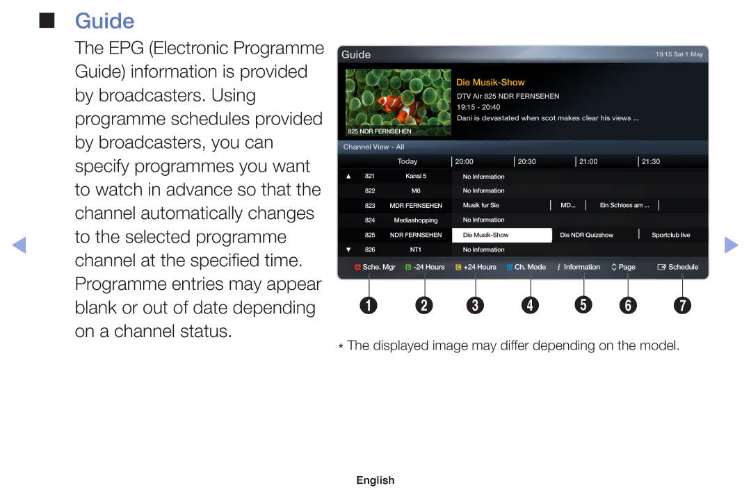 Samsung UE19ES4000WXZG manual Guide, To the selected programme, Channel at the specified time, On a channel status 