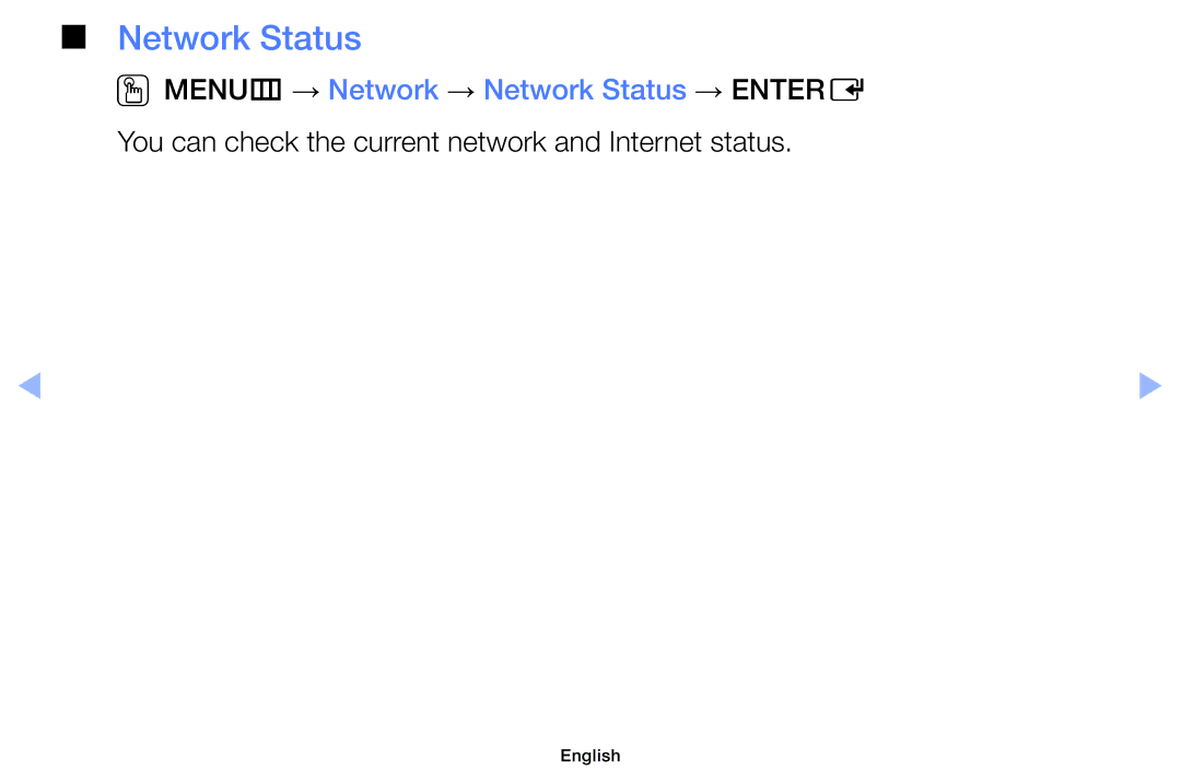 Samsung UE19ES4000WXBT, UE32EH5000WXXN, UE22ES5000WXZG, UE46EH5000WXXN manual OOMENUm → Network → Network Status → Entere 