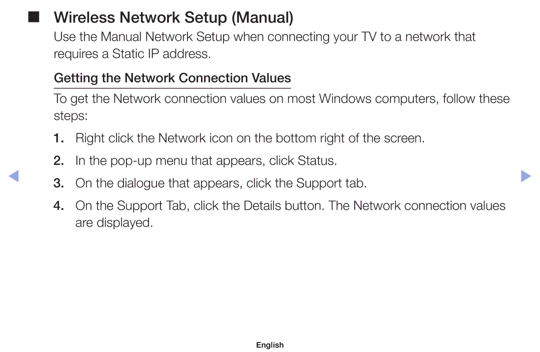 Samsung UE46EH5047KXRU, UE32EH5000WXXN, UE22ES5000WXZG, UE46EH5000WXXN, UE40EH5000WXXH manual Wireless Network Setup Manual 