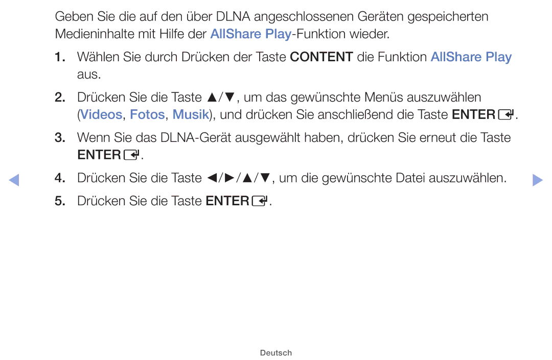 Samsung UE60EH6000SXZG, UE32EH5000WXXN, UE22ES5000WXZG Aus, Drücken Sie die Taste /, um das gewünschte Menüs auszuwählen 