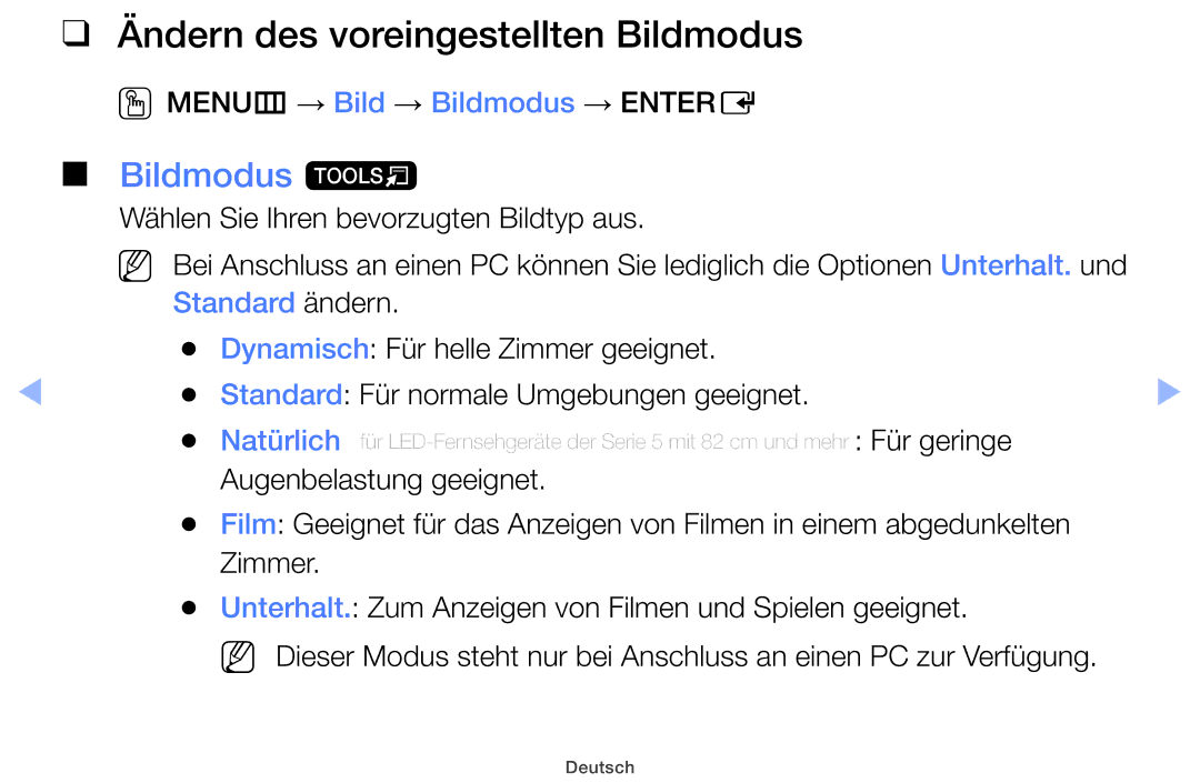 Samsung UE32EH5000WXXN, UE22ES5000WXZG manual Ändern des voreingestellten Bildmodus, Bildmodus t, Standard ändern, Natürlich 