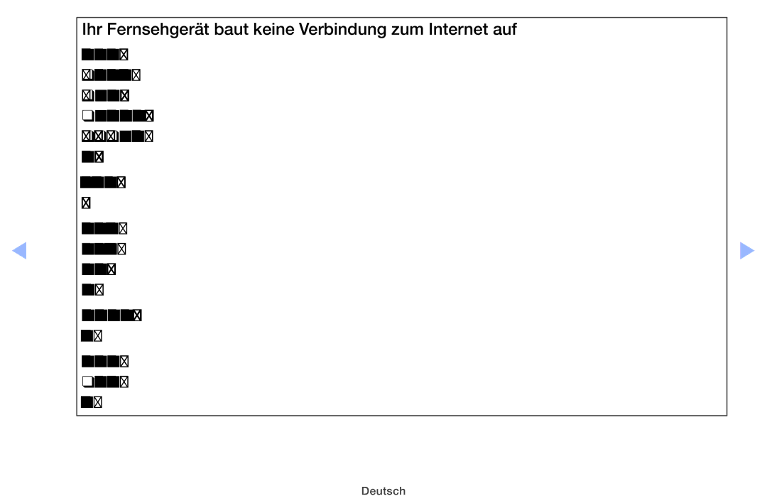 Samsung UE32EH5000WXXN, UE22ES5000WXZG, UE46EH5000WXXN manual Ihr Fernsehgerät baut keine Verbindung zum Internet auf 