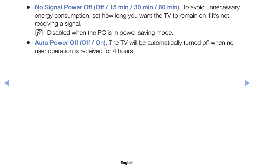 Samsung UE40EH5030WXRU, UE32EH5000WXXN, UE22ES5000WXZG manual NN Disabled when the PC is in power saving mode, English 