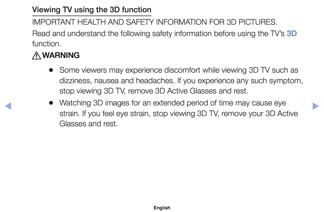 Samsung UE32EH5000WXZG, UE32EH5000WXXN, UE22ES5000WXZG, UE46EH5000WXXN, UE40EH5000WXXH manual Viewing TV using the 3D function 
