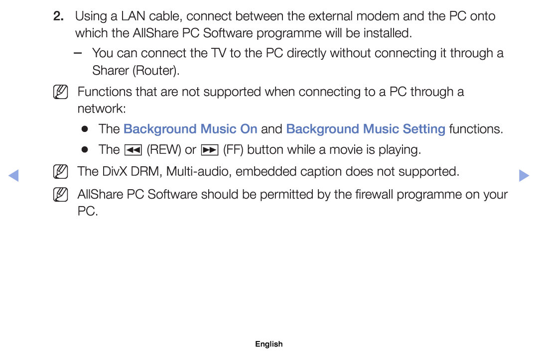 Samsung UE40EH5000WXZF, UE32EH5000WXXN manual Nn Nn, The DivX DRM, Multi-audio, embedded caption does not supported 