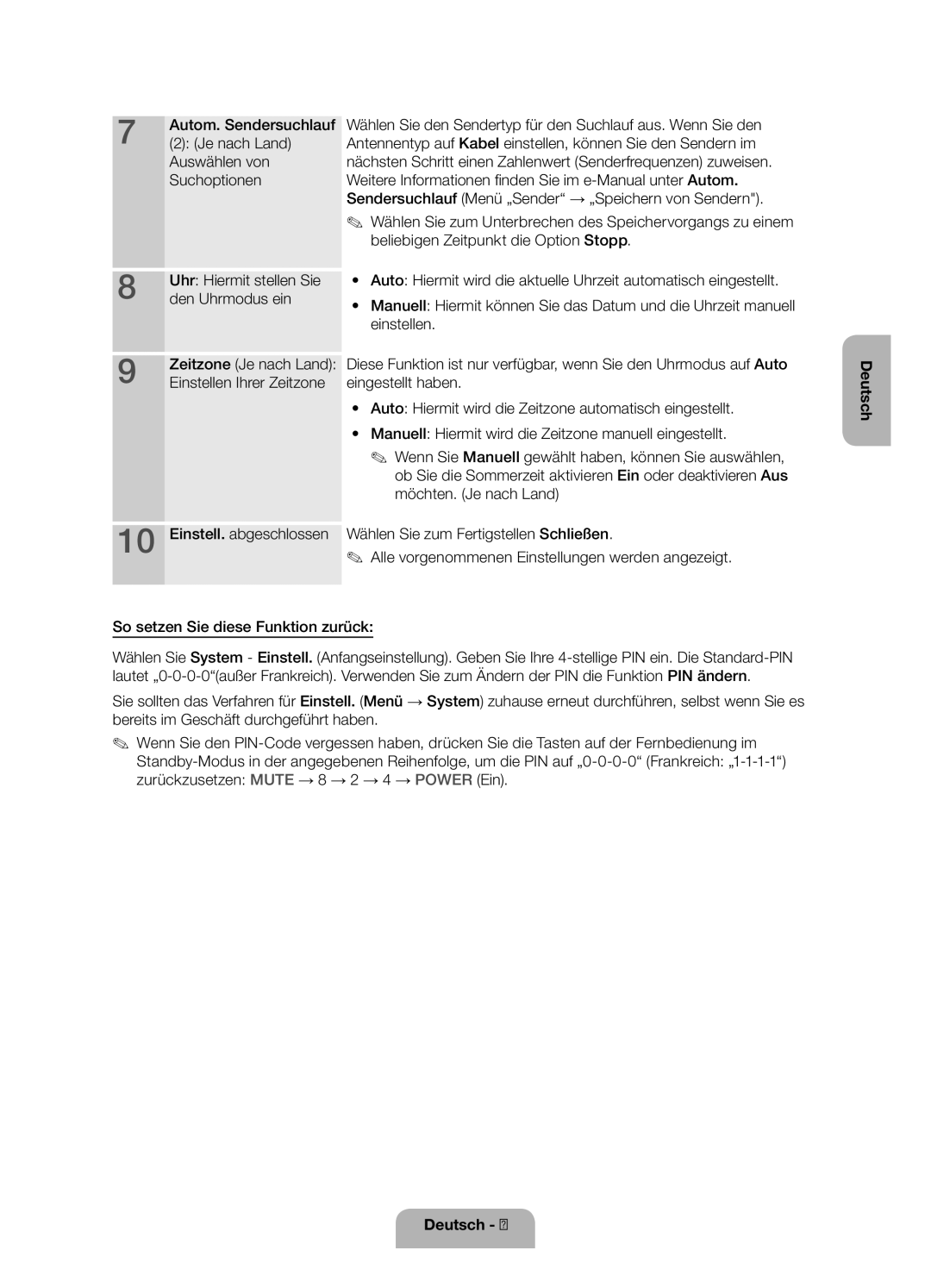 Samsung UE37ES5500WXZF manual Beliebigen Zeitpunkt die Option Stopp, Uhr Hiermit stellen Sie, Den Uhrmodus ein, Einstellen 