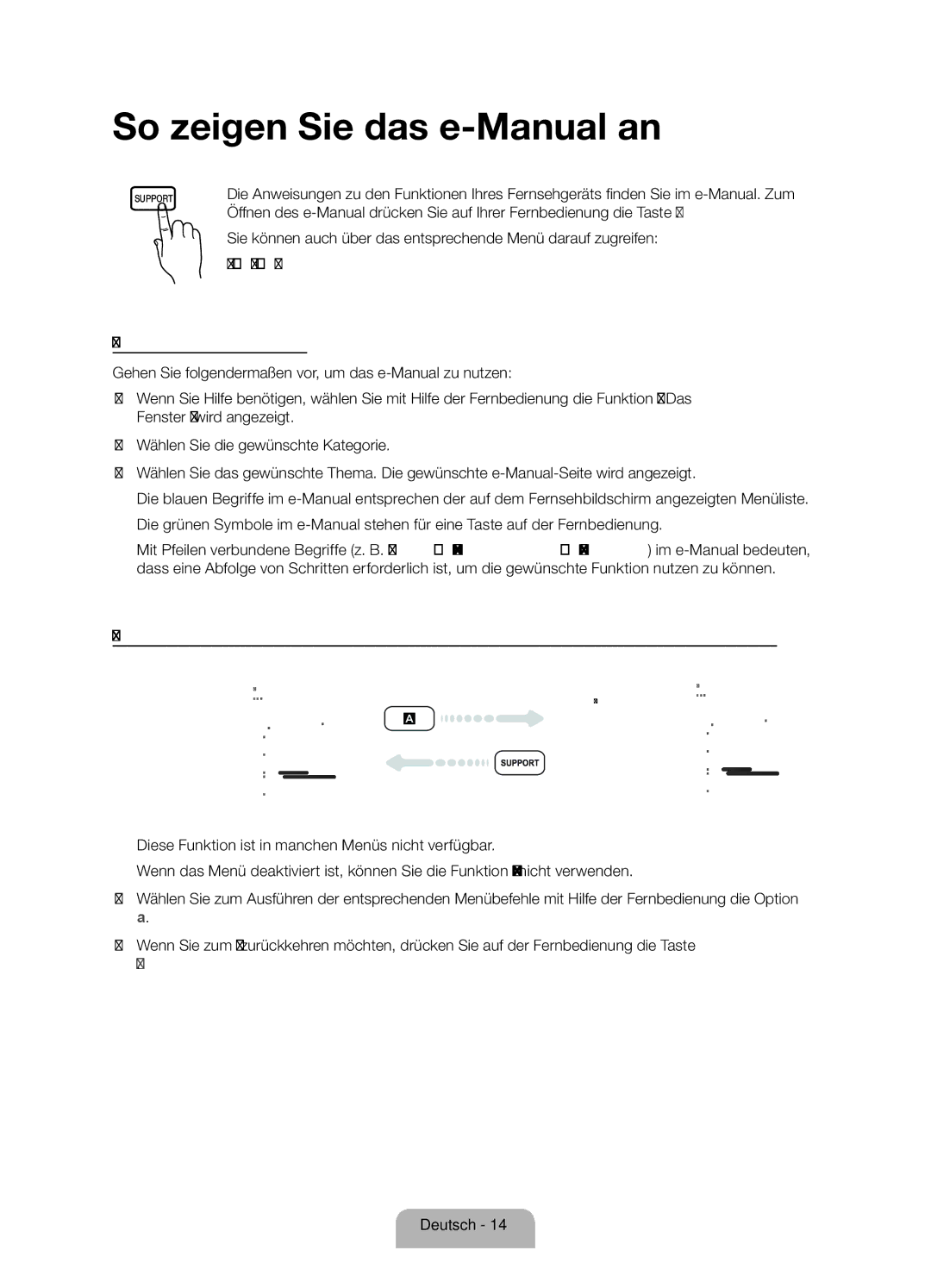 Samsung UE40ES5500WXZF, UE32ES5500WXZF, UE37ES5500WXZF manual So zeigen Sie das e-Manual an 