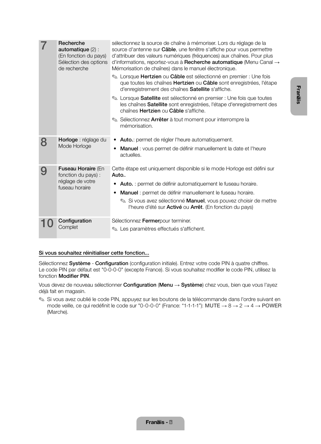 Samsung UE40ES5700SXZF manual En fonction du pays, Sélection des options, Denregistrement des chaînes Satellite saffiche 