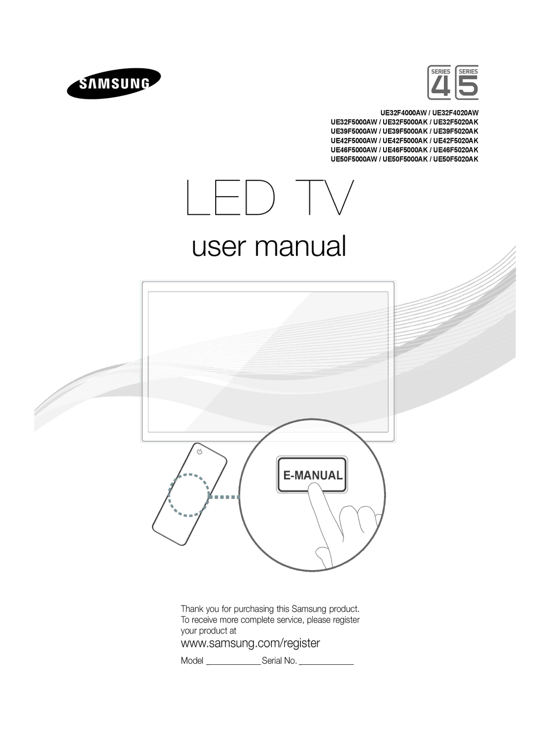 Samsung UE50F5000AKXRU, UE32F4020AWXRU, UE32F4000AWXRU, UE46F5000AKXRU, UE42F5020AKXRU, UE32F5020AKXRU, UE32F4000AWXUZ Led Tv 