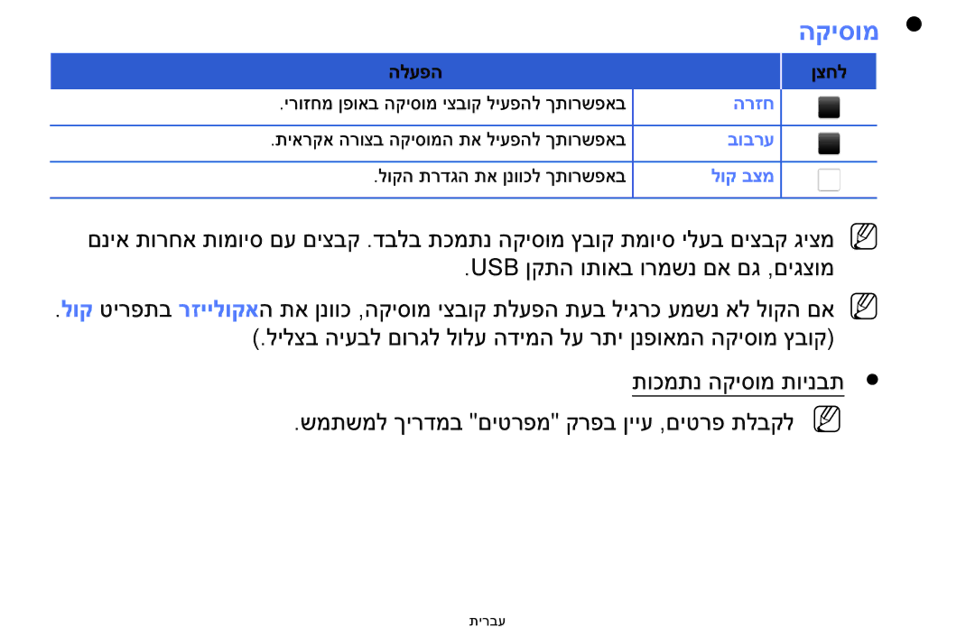 Samsung UE39F5000AWXXH, UE32F5000AWXXH manual הקיסומ 