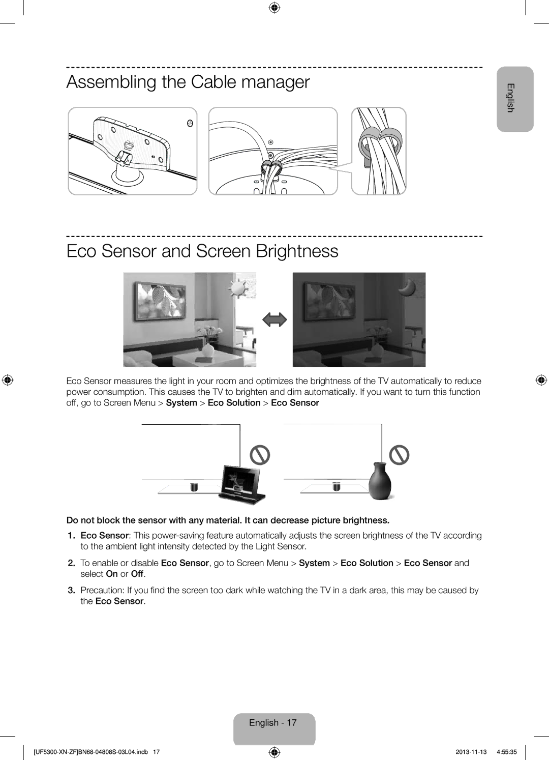 Samsung UE32F5300AWXZF manual English 