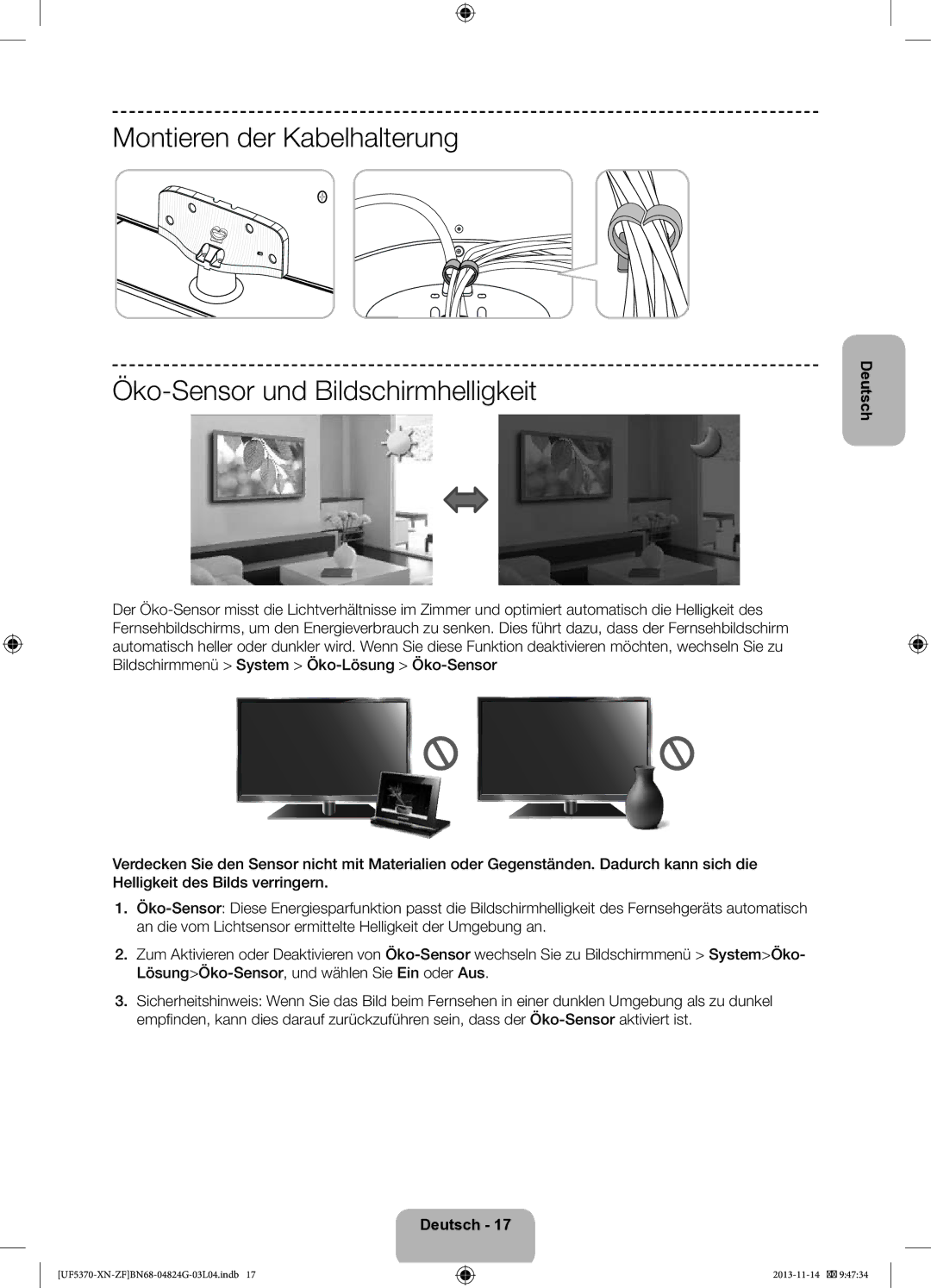 Samsung UE32F5370SSXZF manual Deutsch 