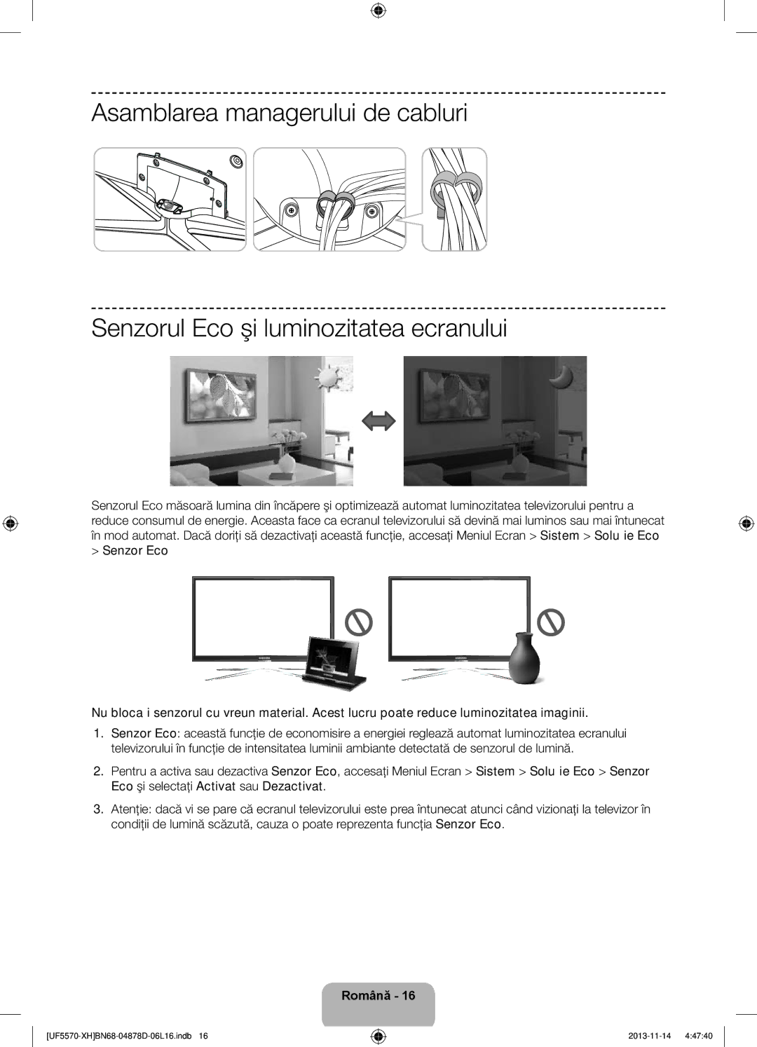 Samsung UE32F5570SSXZG, UE46F5570SSXZG, UE46F5570SSXXH, UE46F5570SSXZH manual Română 