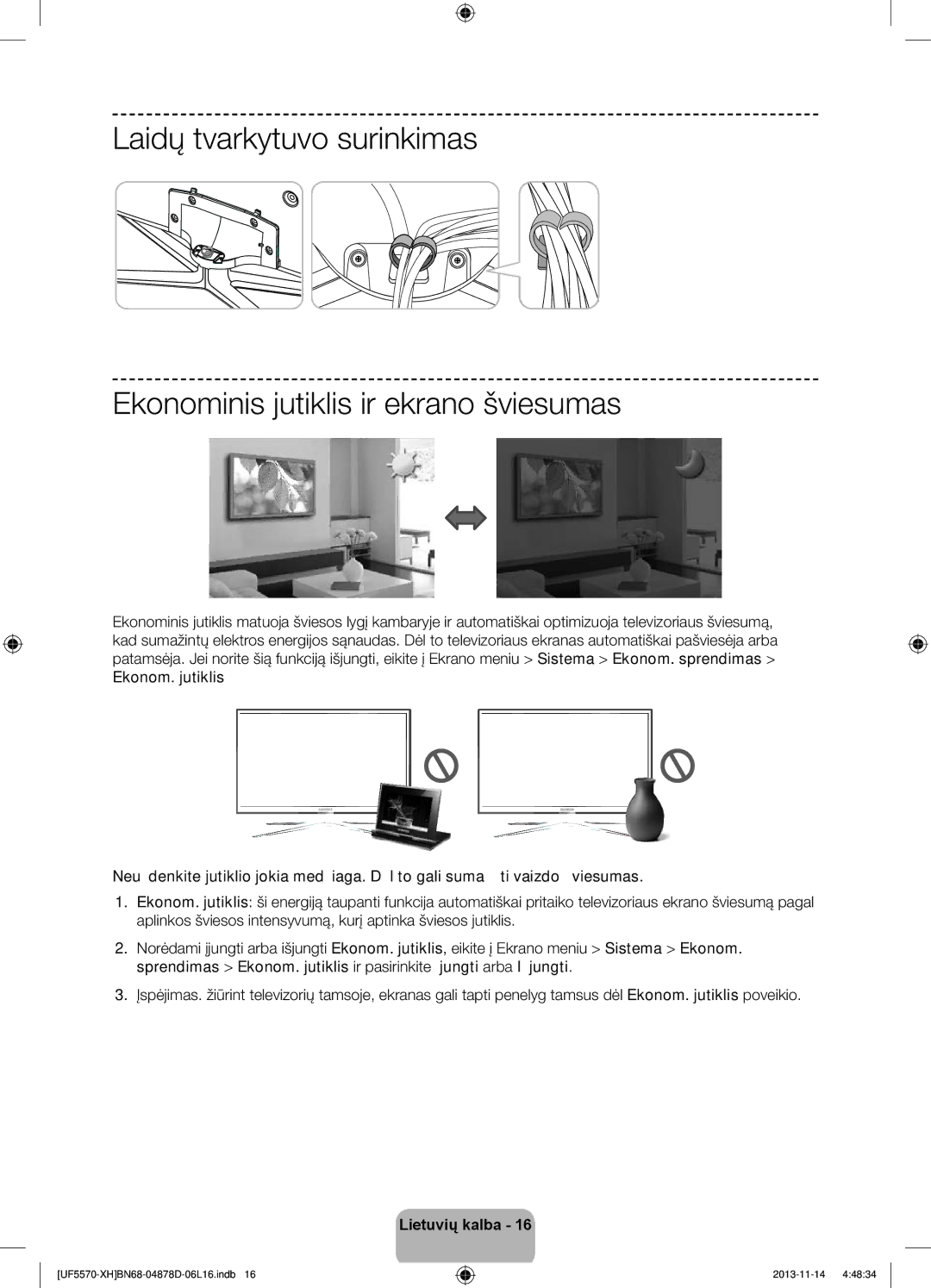 Samsung UE32F5570SSXZG, UE46F5570SSXZG, UE46F5570SSXXH, UE46F5570SSXZH manual Lietuvių kalba 