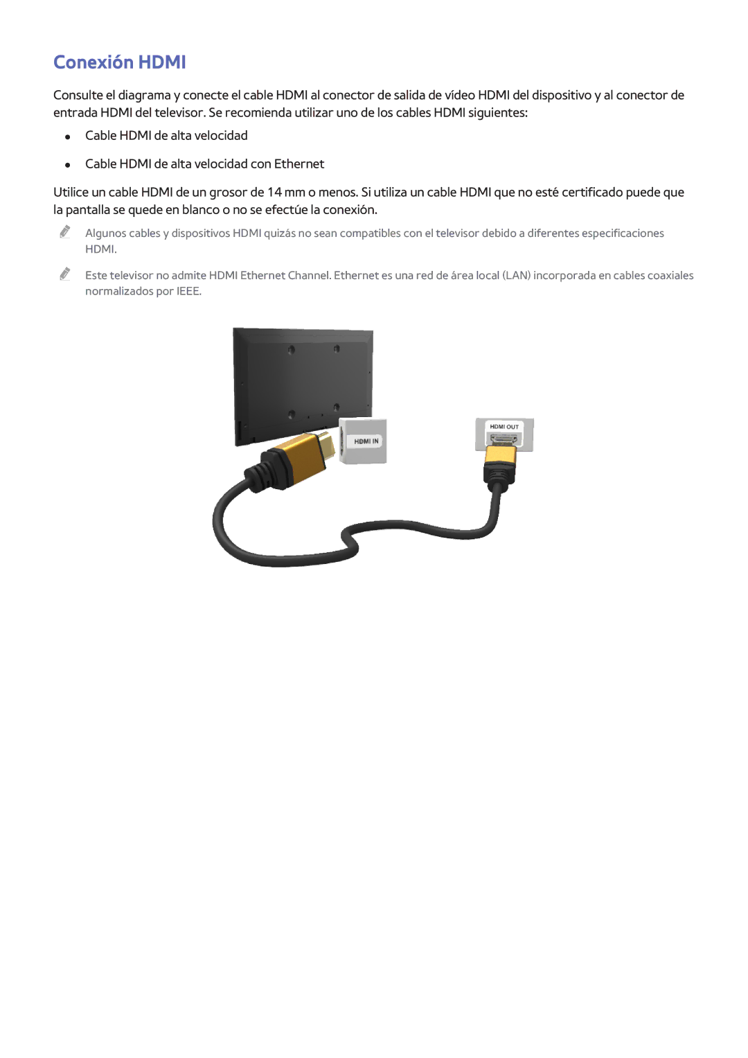 Samsung UE55F6320AWXXC, UE32F5700AWXZH, UE65F6400AWXXH, UE40F6400AWXXC, UE32F5500AWXXC, UE40F6500SSXZG manual Conexión Hdmi 