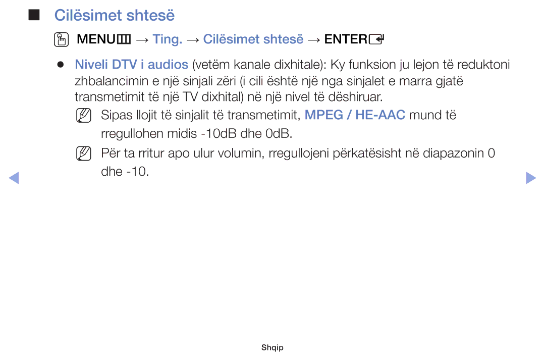 Samsung UE22F5000AWXXH, UE32F6100AWXXH, UE40F6100AWXXH, UE28F4000AWXXH manual OO MENUm → Ting. → Cilësimet shtesë → Entere 