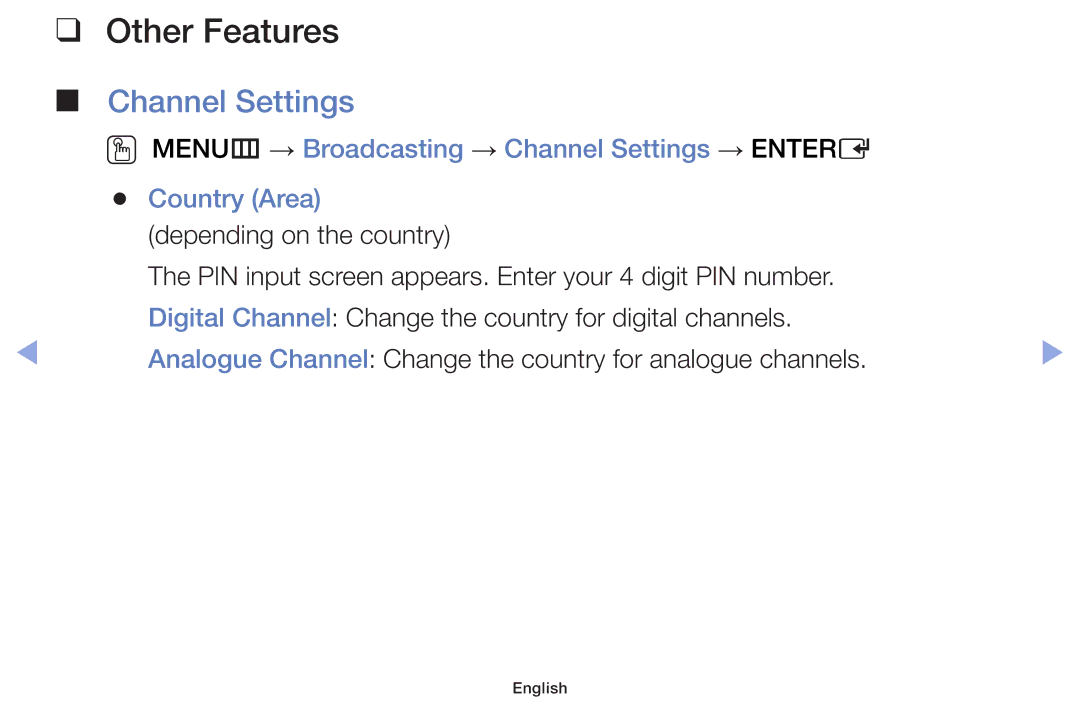 Samsung UE46F6170SSXZG, UE32F6100AWXXH, UE55F6100AWXZG, UE40F6100AWXXH, UE22F5000AWXXH manual Other Features, Channel Settings 