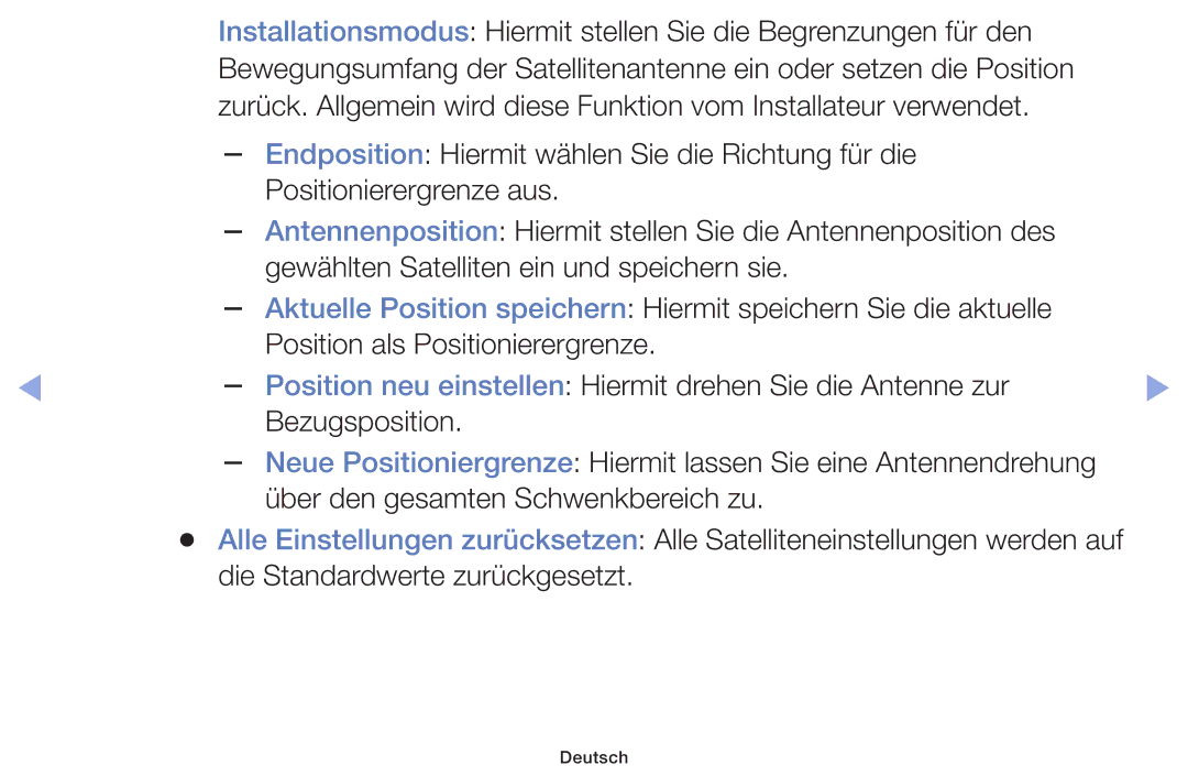 Samsung UE46F6170SSXTK, UE32F6100AWXXH, UE55F6100AWXZG, UE40F6100AWXXH, UE22F5000AWXXH manual Die Standardwerte zurückgesetzt 