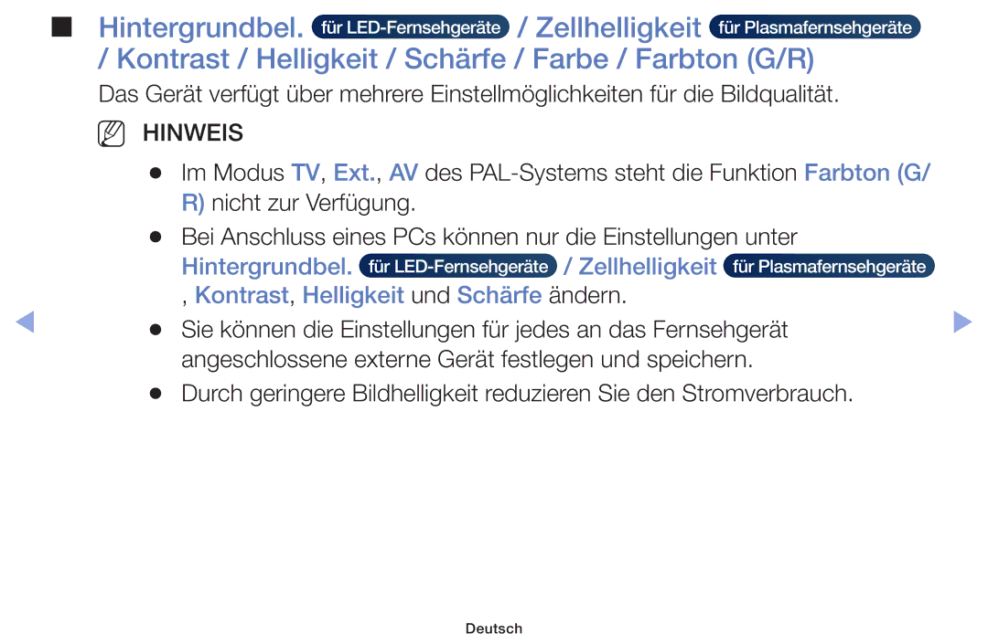 Samsung UE55F6100AWXZG manual Kontrast / Helligkeit / Schärfe / Farbe / Farbton G/R, Hintergrundbel Zellhelligkeit 