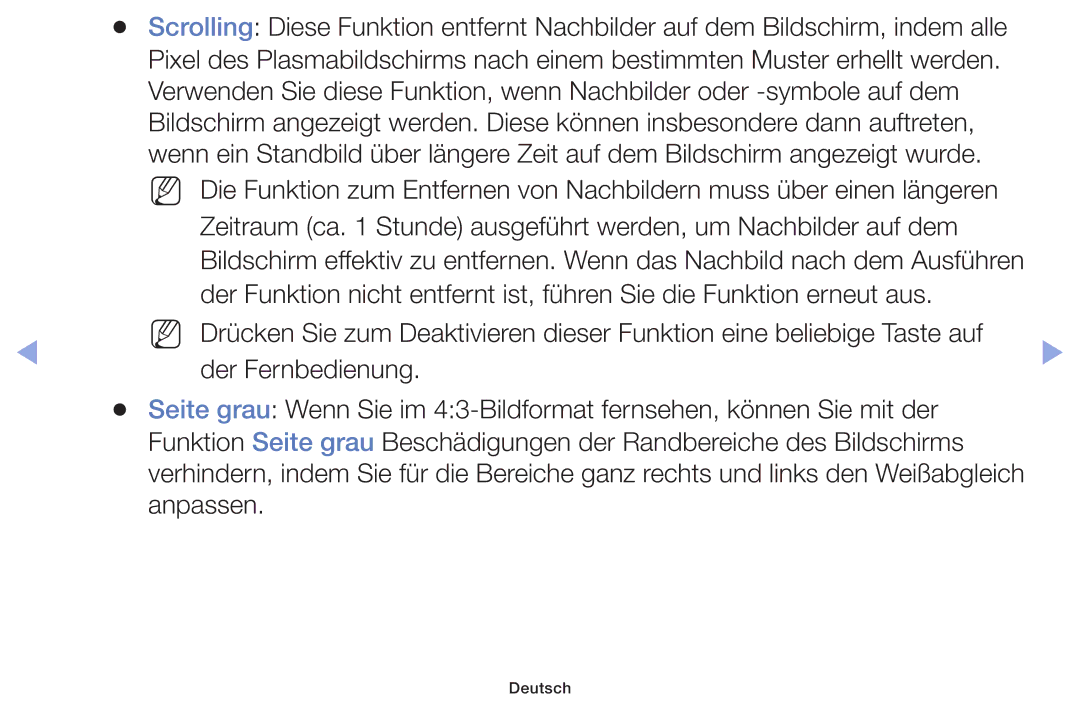 Samsung UE32F6170SSXZG, UE32F6100AWXXH, UE55F6100AWXZG manual Zeitraum ca Stunde ausgeführt werden, um Nachbilder auf dem 