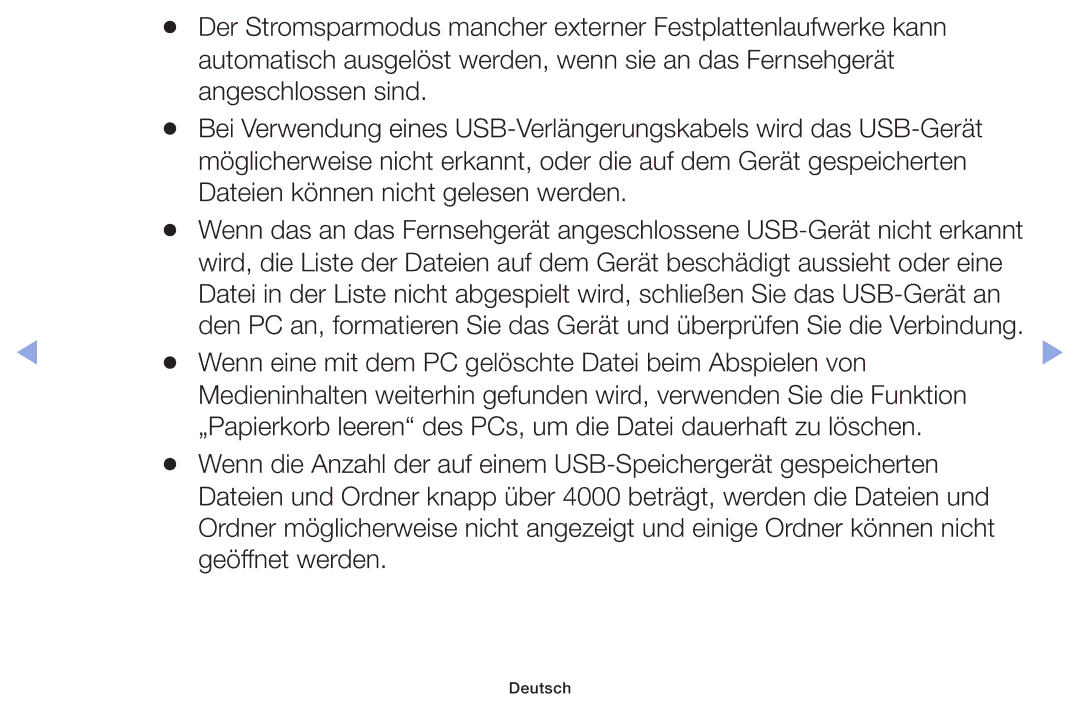 Samsung UE50F6100AWXXH, UE32F6100AWXXH, UE55F6100AWXZG manual Wenn eine mit dem PC gelöschte Datei beim Abspielen von 